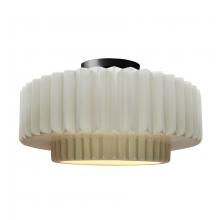 Justice Design Group CER-6375-MAT-MBLK - Large Tier Pleated Semi-Flush