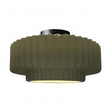 Justice Design Group CER-6375-MGRN-MBLK - Large Tier Pleated Semi-Flush