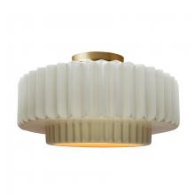 Justice Design Group CER-6375-MTGD-BRSS - Large Tier Pleated Semi-Flush