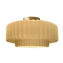 Justice Design Group CER-6375-MYLW-BRSS - Large Tier Pleated Semi-Flush