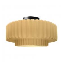 Justice Design Group CER-6375-MYLW-MBLK - Large Tier Pleated Semi-Flush