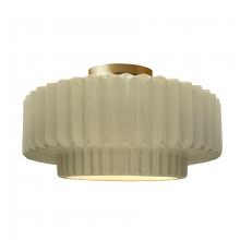 Justice Design Group CER-6375-VAN-BRSS - Large Tier Pleated Semi-Flush