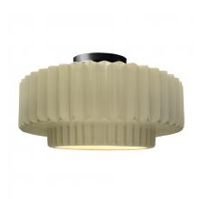 Justice Design Group CER-6375-VAN-MBLK - Large Tier Pleated Semi-Flush