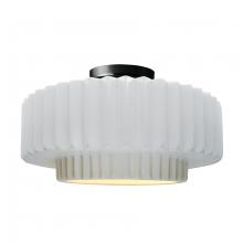 Justice Design Group CER-6375-WHT-MBLK - Large Tier Pleated Semi-Flush