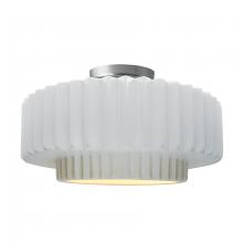 Justice Design Group CER-6375-WHT-NCKL - Large Tier Pleated Semi-Flush