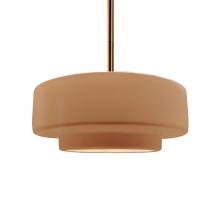 Justice Design Group CER-6543-ADOB-BRSS-RIGID - Medium Tier 1-Light Pendant