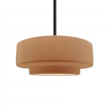 Justice Design Group CER-6543-ADOB-MBLK-RIGID - Medium Tier 1-Light Pendant