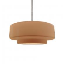 Justice Design Group CER-6543-ADOB-NCKL-RIGID - Medium Tier 1-Light Pendant