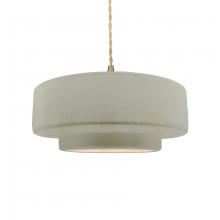 Justice Design Group CER-6543-CKC-BRSS-BEIG-TWST - Medium Tier 1-Light Pendant