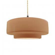 Justice Design Group CER-6545-ADOB-MBLK-BEIG-TWST - Large Tier 1-Light Pendant