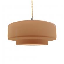 Justice Design Group CER-6545-ADOB-NCKL-BEIG-TWST - Large Tier 1-Light Pendant