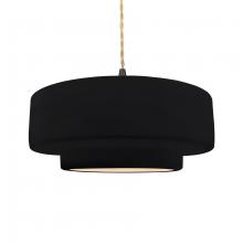 Justice Design Group CER-6545-BKMT-MBLK-BEIG-TWST - Large Tier 1-Light Pendant