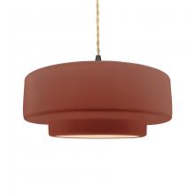 Justice Design Group CER-6545-CLAY-MBLK-BEIG-TWST - Large Tier 1-Light Pendant