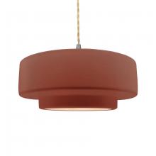 Justice Design Group CER-6545-CLAY-NCKL-BEIG-TWST - Large Tier 1-Light Pendant