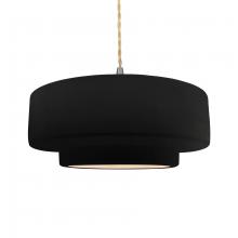 Justice Design Group CER-6545-CRB-NCKL-BEIG-TWST - Large Tier 1-Light Pendant