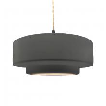 Justice Design Group CER-6545-GRY-MBLK-BEIG-TWST - Large Tier 1-Light Pendant