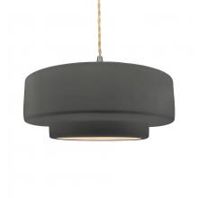 Justice Design Group CER-6545-GRY-NCKL-BEIG-TWST - Large Tier 1-Light Pendant