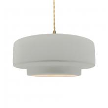 Justice Design Group CER-6545-MAT-BRSS-BEIG-TWST - Large Tier 1-Light Pendant