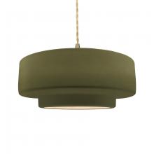 Justice Design Group CER-6545-MGRN-BRSS-BEIG-TWST - Large Tier 1-Light Pendant