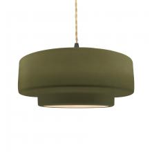 Justice Design Group CER-6545-MGRN-MBLK-BEIG-TWST - Large Tier 1-Light Pendant