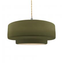 Justice Design Group CER-6545-MGRN-NCKL-BEIG-TWST - Large Tier 1-Light Pendant