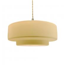 Justice Design Group CER-6545-MYLW-BRSS-BEIG-TWST - Large Tier 1-Light Pendant