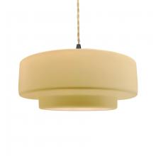 Justice Design Group CER-6545-MYLW-MBLK-BEIG-TWST - Large Tier 1-Light Pendant