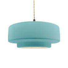 Justice Design Group CER-6545-RFPL-MBLK-BEIG-TWST - Large Tier 1-Light Pendant