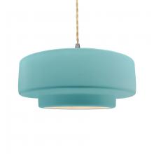 Justice Design Group CER-6545-RFPL-NCKL-BEIG-TWST - Large Tier 1-Light Pendant