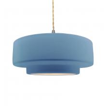 Justice Design Group CER-6545-SKBL-NCKL-BEIG-TWST - Large Tier 1-Light Pendant