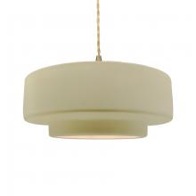 Justice Design Group CER-6545-VAN-BRSS-BEIG-TWST - Large Tier 1-Light Pendant