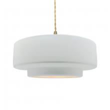 Justice Design Group CER-6545-WHT-BRSS-BEIG-TWST - Large Tier 1-Light Pendant