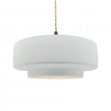 Justice Design Group CER-6545-WHT-MBLK-BEIG-TWST - Large Tier 1-Light Pendant