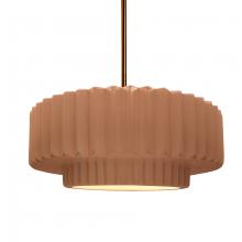 Justice Design Group CER-6553-ADOB-BRSS-RIGID - Medium Tier Pleated 1-Light Pendant