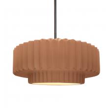 Justice Design Group CER-6553-ADOB-NCKL-RIGID - Medium Tier Pleated 1-Light Pendant