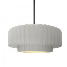 Justice Design Group CER-6553-BIS-MBLK-RIGID - Medium Tier Pleated 1-Light Pendant