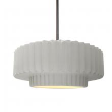 Justice Design Group CER-6553-BIS-NCKL-RIGID - Medium Tier Pleated 1-Light Pendant