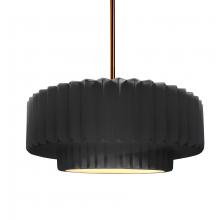 Justice Design Group CER-6553-BKMT-BRSS-RIGID - Medium Tier Pleated 1-Light Pendant