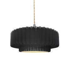 Justice Design Group CER-6553-BKMT-NCKL-BEIG-TWST - Medium Tier Pleated 1-Light Pendant