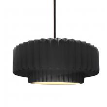 Justice Design Group CER-6553-BLK-NCKL-RIGID - Medium Tier Pleated 1-Light Pendant