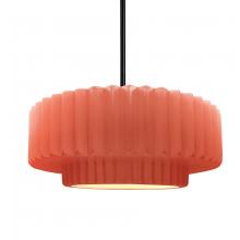 Justice Design Group CER-6553-BSH-MBLK-RIGID - Medium Tier Pleated 1-Light Pendant