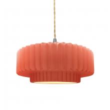 Justice Design Group CER-6553-BSH-NCKL-BEIG-TWST - Medium Tier Pleated 1-Light Pendant