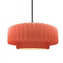 Justice Design Group CER-6553-BSH-NCKL-RIGID - Medium Tier Pleated 1-Light Pendant