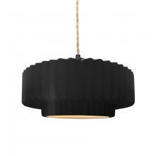 Justice Design Group CER-6553-CBGD-MBLK-BEIG-TWST - Medium Tier Pleated 1-Light Pendant