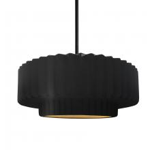 Justice Design Group CER-6553-CBGD-MBLK-RIGID - Medium Tier Pleated 1-Light Pendant