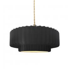 Justice Design Group CER-6553-CRB-BRSS-BEIG-TWST - Medium Tier Pleated 1-Light Pendant