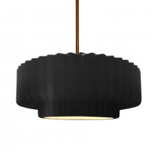 Justice Design Group CER-6553-CRB-BRSS-RIGID - Medium Tier Pleated 1-Light Pendant