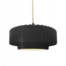 Justice Design Group CER-6553-CRB-MBLK-BEIG-TWST - Medium Tier Pleated 1-Light Pendant