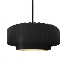 Justice Design Group CER-6553-CRB-MBLK-RIGID - Medium Tier Pleated 1-Light Pendant