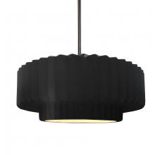 Justice Design Group CER-6553-CRB-NCKL-RIGID - Medium Tier Pleated 1-Light Pendant